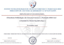 Cargar imagen en el visor de la galería, Modelo del diploma en Suicidología que emite el Instituto IDEF LLC