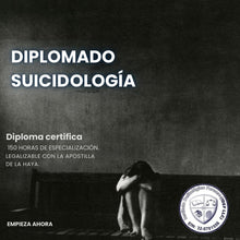Cargar imagen en el visor de la galería, Portada del Diplomado en Suicidología del IDEF, con una persona sentada en el suelo, en blanco y negro