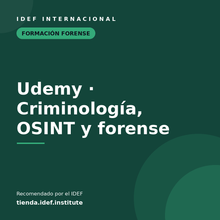 Cargar imagen en el visor de la galería, Udemy — criminología, OSINT y forense — recomendado por el IDEF
